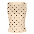 thumbnail image 4 of BODOAO Women's Polka Dot Tank Top Sleeveless Boat Neck Fitted Top with Ruched Sides Stretchy Crop Tank Top Polka Dot Tank Tops for Women Dressy Style Casual Top Khaki S, 4 of 4