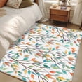 thumbnail image 4 of Area Rug for Living Room, Teal Orange Eucalyptus Non-Slip Indoor Large Carpet for Bedroom/Dining Room, Weeping Botanical Leaves Washable Low-Profile Rectangle Floor Runner Rugs - 4 x 6 Ft, 4 of 8