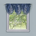thumbnail image 2 of Woven Trends Valances for Windows, Ombre Curtains Modern Semi-Sheer Valance, Luxurious Window Treatment for Livingroom, Bedroom and Kitchen, 46" x 42" Single Waterfall Valance, Blue, 2 of 2