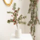 thumbnail image 4 of Guirnalda de luces LED con flores de Pascua artificiales, ramas de pino, guirnalda navideña para hacer tú mismo, decoraciones navideñas para el hogar, 4 of 5