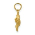 thumbnail image 2 of 14k Yellow Gold Satin Diamond-cut Hibiscus Flower Pendant, 2 of 4