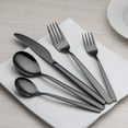 thumbnail image 2 of 20 Pieces Titanium Black Plated Stainless Steel Flatware Set, Sliverware Cutlery Set Service for 4, Mirror Polished, 2 of 7
