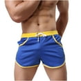 thumbnail image 2 of WREESH Men's Swim Trunks Square Cut Shorts Color Block Swimwear Fashion Elastic Waistband Drawstring Swimsuit Casual Sports Swim Shorts Bathing Suits Blue, 2 of 6
