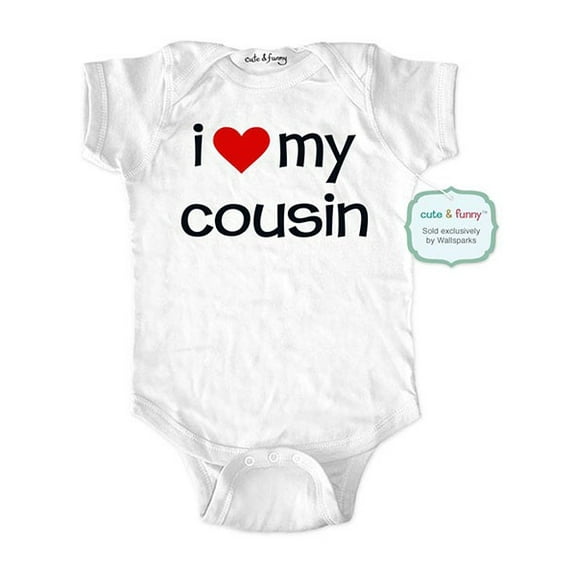 I love my cousin - wallsparks cute & funny Brand - baby one piece bodysuit - Great baby shower gift or surprise baby birth pregnancy announcement!