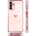 thumbnail image 4 of Compatible with Samsung Galaxy A13 5G Case Love Heart Plating Electroplate Luxury Elegant Case Camera Protector Soft TPU Shockproof Protective Back Cover Galaxy A13 5G Case -Pink, 4 of 10