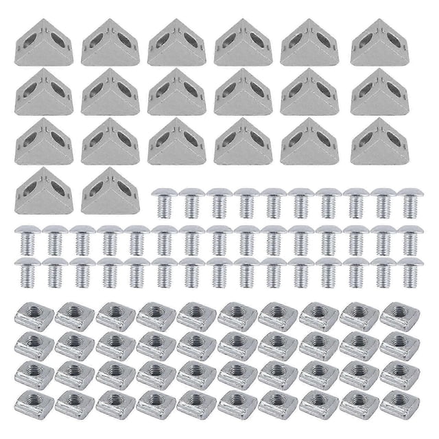 2020 Series Aluminum Profile Connector Set, 20pcs Corner Bracket,40pcs M5 x 10mm T-slot Nuts, 40pcs