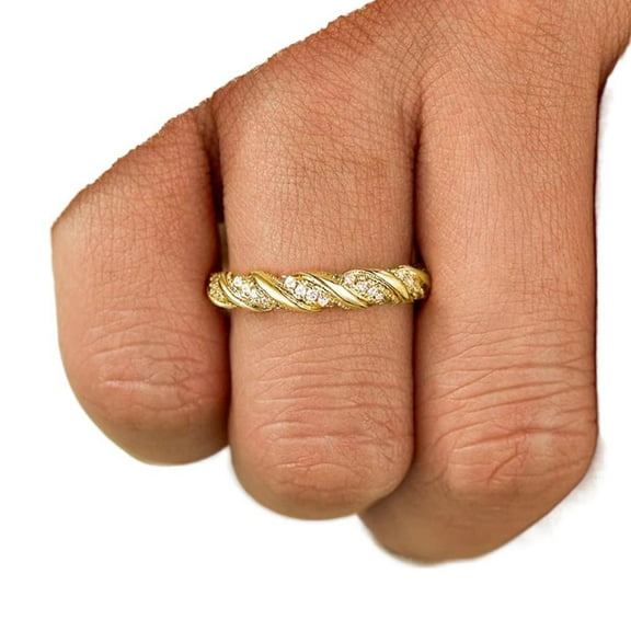 PULABO Classic Proposal Promise Ring For Her Ladies Dazzling Sparkling Cubic Zirconia CZ Ring Perfect Present With Gift Packaging