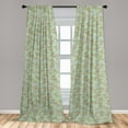 thumbnail image 5 of Ambesonne Retro Curtains, Tree Branches-Like Shapes, Pair of 28"x95", Pale Sage Green and Camel, 5 of 5