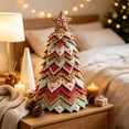 thumbnail image 5 of 2026 Christmas Home Party Decor DIY Quilted Christmas Tree Tabletop Decor Hand Stitched Fabric Xmas Tree Ornament Vintage Patchwork Christmas Desktop Decoration For Home Party Holiday Display, 5 of 5