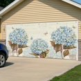 thumbnail image 5 of Blue Hydrangea Garage Door Cover Banner 7 x 8 FT,Spring Floral Leaves Butterfly Vintage Beige Garage Door Curtains Backdrop with Grommets for Indoor Outdoor Wall Party Porch Yard Decor Background, 5 of 9