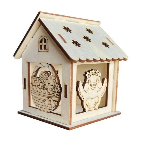 Dvkptbk DIY Easter Wooden House Easter Delights DIY Wooden House of Creativitys Charmings Easter Cottage Build Your Own Wooden Masterpiecess Easter Gifts
