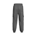 thumbnail image 6 of ZUKMRJPC Mens Cargo Sweatpants Solid Color Elastic Waist Drawstring Pants Winter Warm Fleece Lined Athletic Jogger Pants with Pockets, 6 of 8