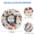 thumbnail image 3 of Shower Caps,Red Mushroom Plant White Pattern Waterproof Shower Cap for Women 4 Pieces,Double Reusable Hair Cover for Shower PEVA Elastic Stretch Hem, 3 of 7
