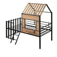 thumbnail image 3 of imerelez Metal Twin size Loft Bed with Roof, Window, Guardrail, Ladder Black, 3 of 9