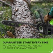 Greenworks 80V 18 Brushless Cordless Chainsaw (Great For Tree Felling, Limbing, Pruning, and Firewood), 75+ Compatible Tools, 4.0Ah Battery and Charger Included