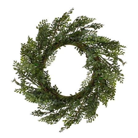 32 in. Mixed Green Lush Boxwood Artificial Wreath - Unlit