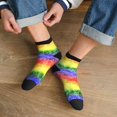 thumbnail image 3 of Fuzoiu Colorful Tie Dye Print Adult Socks, Crew Moisture-wicking Socks, Unisex Cushion Crew Socks,Casual Sports Ankle Socks, 3 of 7