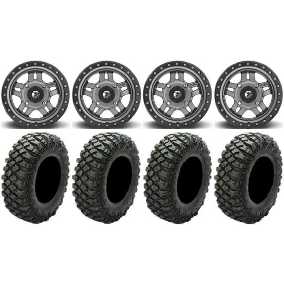 Fuel Anza Gunmetal 14" Wheels 32" Crawler XG Tires Polaris RZR XP 1000 / PRO XP / Ranger XP 900/1000