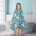 thumbnail image 6 of Blue Christmas Polar Bear Pattern Hooded Bath Towel，50"x30" for Ages 3 To 12 Kids, Quick Dry Lightweight Soft Microfiber Hood Beach Towel Cover Up for Kids, 6 of 7