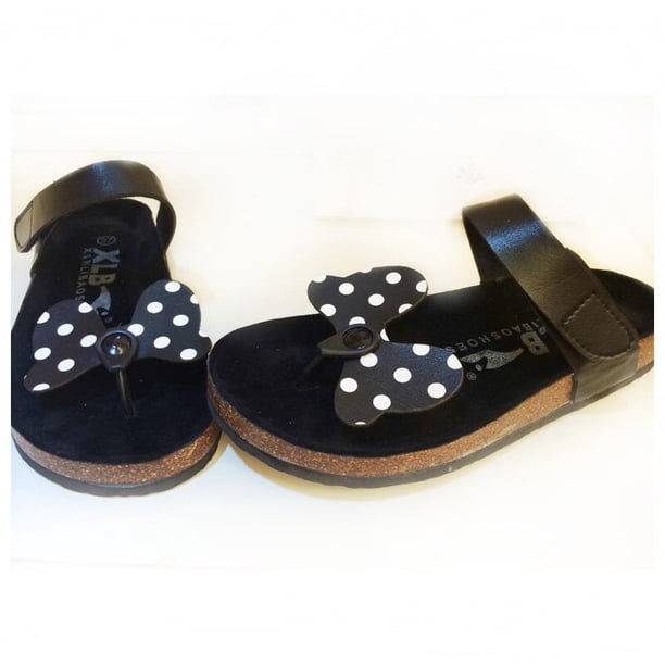 Zapatillas de corcho de Mickey de dibujos animados coreanos bonitos de Disney, sandalias y zapatillas de conejo con lazo de lunares para mujer, 37 plantillas de 23CM Gao Jinjia LED