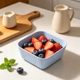 thumbnail image 4 of Square Cereal Bowl, Plastic Serving Bowl Portable for Picnic Snack Salad Dessert, Lightweight Reusable Soup Bowl for Home Camping Travel, Blue, 4 of 6