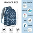 thumbnail image 6 of Ocean Voyage Student Backpack Waterproof Durable Composite Oxford Cloth with Sail, Rudder, and Helm Print, Adjustable Straps, Large Capacity for Beach, School, and Daily Use, 6 of 6
