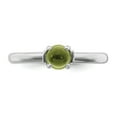 thumbnail image 4 of Solid 925 Sterling Silver Stackable Peridot Green August Gemstone Ring Eternity Band Size 9, 4 of 6