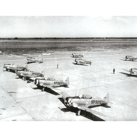LAMINATED POSTER North American AT-6 Texan advanced single engine trainers at Spence Army Airfield, Georgia, about 19 Poster Print 24 x (Best Multi Engine Trainer)