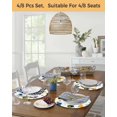 thumbnail image 5 of 13 Inch Round Placemats Set of 6, Spring Butterfly Dragonfly Non Slip Heat Insulation PP Table Mats, Farmhouse Botanical Floral Washable Place Mats for Kitchen Dining Party Table Decor, 5 of 7