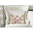thumbnail image 4 of Ambesonne Floral Throw Pillow Cover 2 Pack, Zigzags Flowers and Birds, 20", Multicolor, 4 of 6