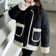 thumbnail image 4 of Fesfesfes Winter Thickened Loose Casual Hoodless Coat for Girls and Big Kids Cozy Fleece Lined Jacket for Middle and Large Children Girls Outerwear for Play Vacation Daily Wear(Black,7 Years), 4 of 9