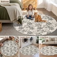 thumbnail image 5 of Vintage Floral Round Area Rug 3Ft Washable Small Circle Rugs for Kitchen Entryway, Grey Spring Dandelion Plants Flower Botanical Non-Slip Carpet Floor Mats Indoor Outdoor Carpet Runner Home Decor, 5 of 8