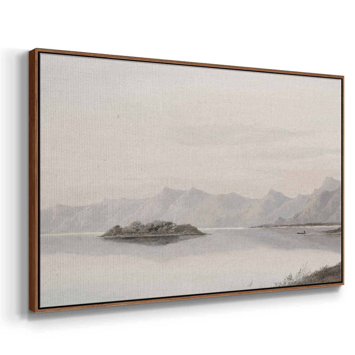 Vintage Landscape-MXI By Wexford Home Framed in Walnut Wood Gallery Wrapped Canvas 27 in. x 41 in.