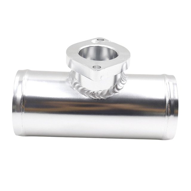 Adaptador entrada Tubo brida turbo Válvula soplado 63 mm BOV 2 5 pulgadas Aleación aluminio Plata Kuymtek