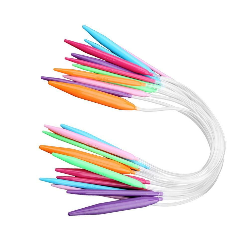 LYUMO Multicolor Plastic Circular Tube Knitting Needles Kit Sweater