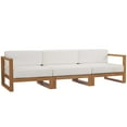 thumbnail image 5 of Lounge Sectional Sofa Chair Set, White Natural, Teak Wood, Fabric, Modern Contemporary, Outdoor Patio Balcony Cafe Bistro Garden Furniture Hotel Hospitality, 5 of 10