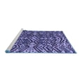 thumbnail image 2 of Ahgly Company Machine Washable Indoor Square Abstract Blue Modern Area Rugs, 5' Square, 2 of 4