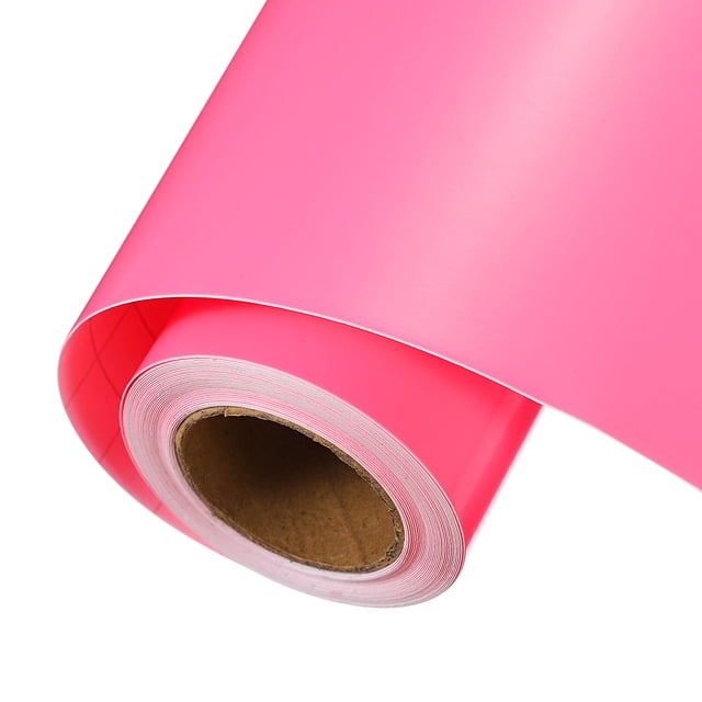 Vinilo Permanente Rosa Fluorescente Uxcell, Rollo de Vinilo Adhesivo de 12 Pulgadas x 14 pies para Corte de Calcomanías, Señales, Álbumes de Recortes, Manualidades DIY, Decoración del Hogar