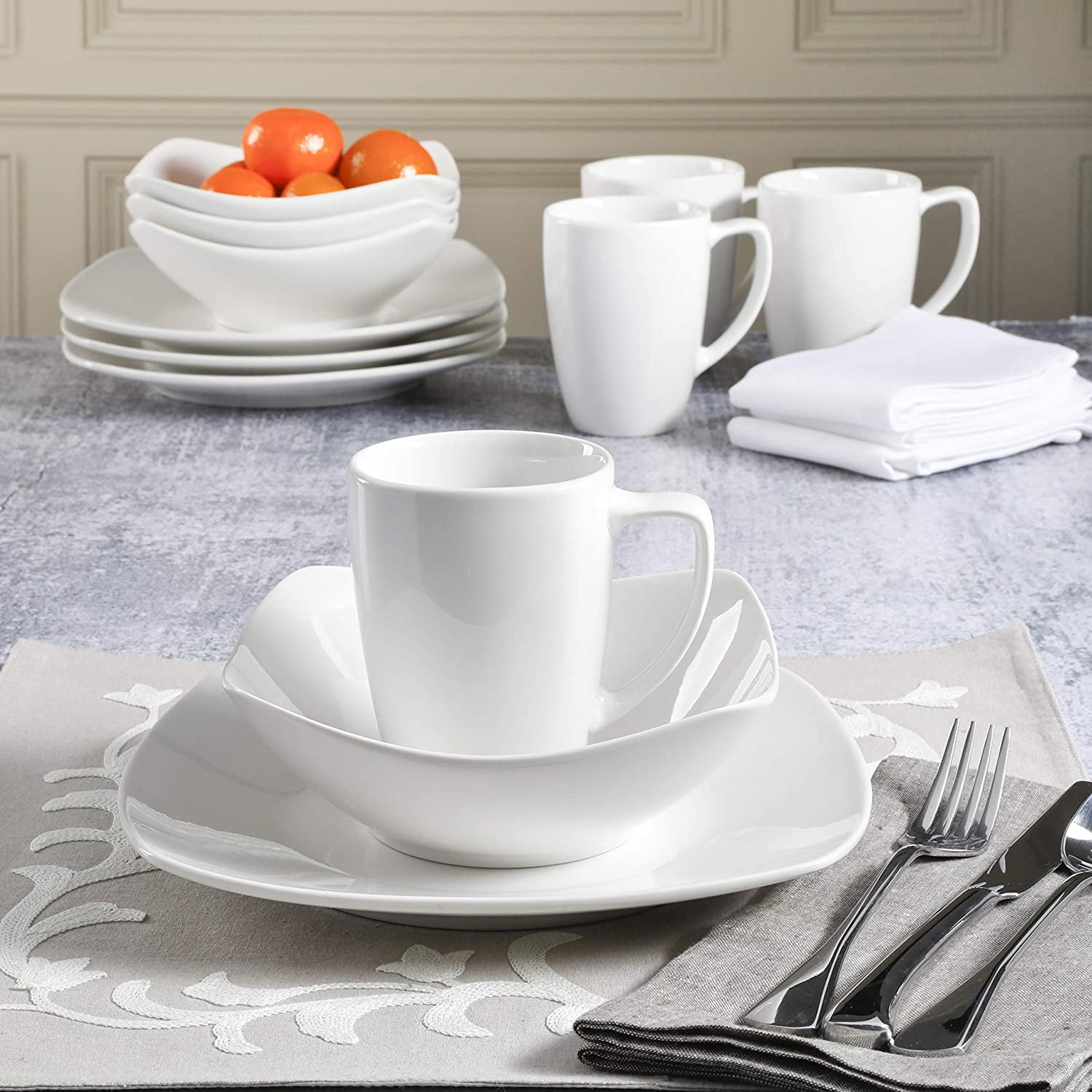 Gibson Home Zen Buffetware 12 Piece Dinnerware Set Service for