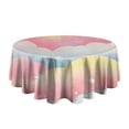 thumbnail image 5 of Colorful Cloud Star Pattern Round Tablecloth 60"x60",Wrinkle Wipeable Table Cloth for Kitchen Dining Room Picnic Patio Party, 5 of 6