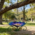 thumbnail image 6 of Hanging Metal Bird Feeder with Flower-Shaped Tray and Decorative Iron Bird House for Outdoor Garden Yard - Rust Resistant Wild Bird Feeding Station, 6 of 6