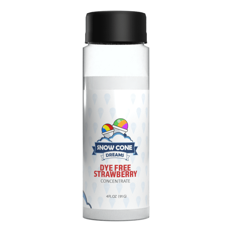 Dye Free Strawberry Snow Cone and Shaved Ice Flavor Concentrate 4oz