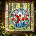 thumbnail image 6 of Yangka Red Hummingbird Acrylic Puzzle Suncatcher, Floral Stained Glass Style Window Hanging, Vibrant Red Flower Home Decor, Nature Lover Gift, 6 of 6