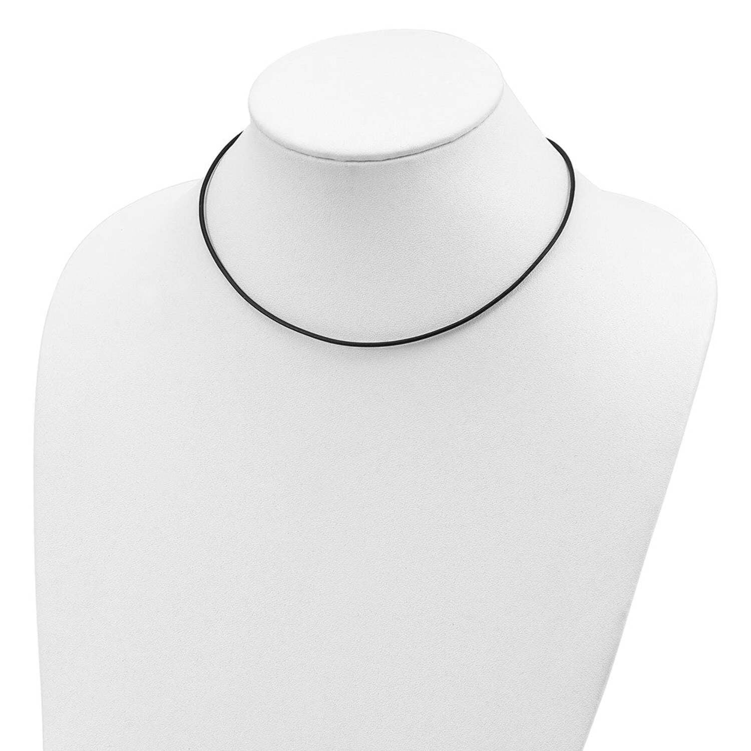 Sterling Silver 16inch 1.5mm Black Leather Cord Necklace QG1297