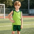 thumbnail image 6 of ITSAME Boys Athletic Outfits 2-Piece Mesh Quick-Dry Tank Top and Shorts Kids Training Sport Set Green Size 12Y, 6 of 8