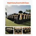 thumbnail image 2 of KFFKFF 30 Pcs Black Chair Covers, Polyester Spandex Stretch Slipcovers for Weddings, Parties, Dining, and Banquets, Flat-Front Design, Fits Chairs Measuring up to 20.08 x 17.72 x 37.4 Inches, 2 of 9