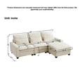 thumbnail image 4 of Newest 99'' Sectional Cloud Deep Seat Couch, Modern Comfy Chenille L Shaped Sectional Sofa for Living Room Set, Upholstered 4-Seats Sofa Couch with Movable Ottoman, Beige, 4 of 9