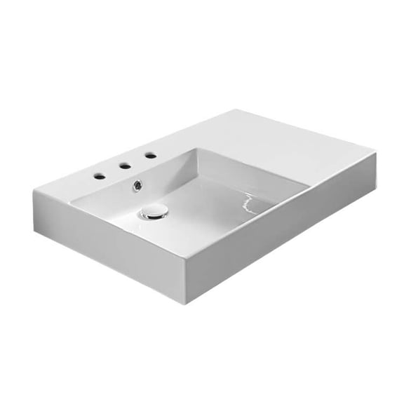 Nameeks Scarabeo 5149-Three Hole Teorema 2.0 Plus 31-1/2" Rectangular Ceramic Wall Mount /