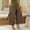 (Fashion 161)Brown, variant on Women's Elastic Waist Cargo Culottes Wide Leg Cropped Pants with Strap Detail Casual Summer Wear in Multiple Colors