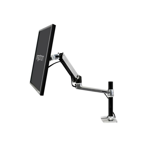 Ergotron LX - Mounting kit (desk clamp mount, extender arm, grommet-mount base, monitor arm, tall pole) - for LCD display - polished aluminum - screen size: up to 34"